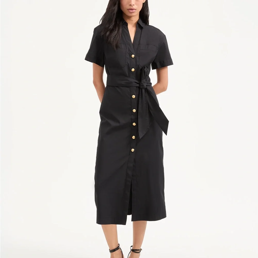 Veronica Beard Tabby Poplin Shirt Dress - Picture 1 of 8